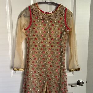 Manjeet collection golden salwar suit